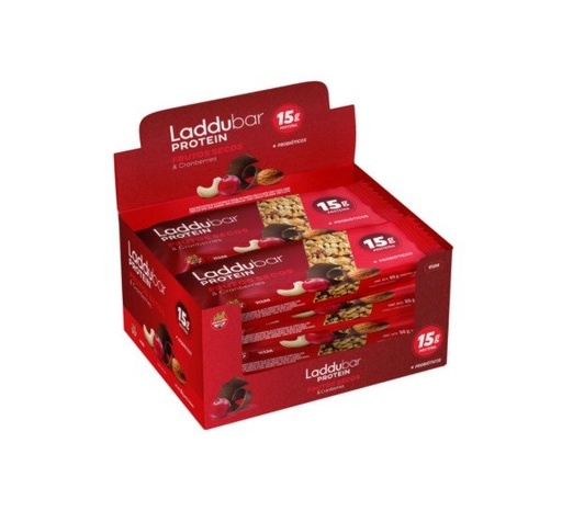 CAJA barritas PROTEIN Frutos secos y cranberries SIN TACC x 10 UNI LADDUBAR