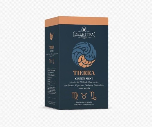 Té TIERRA GREEN MINT x 20 saquitos DELHI TEA