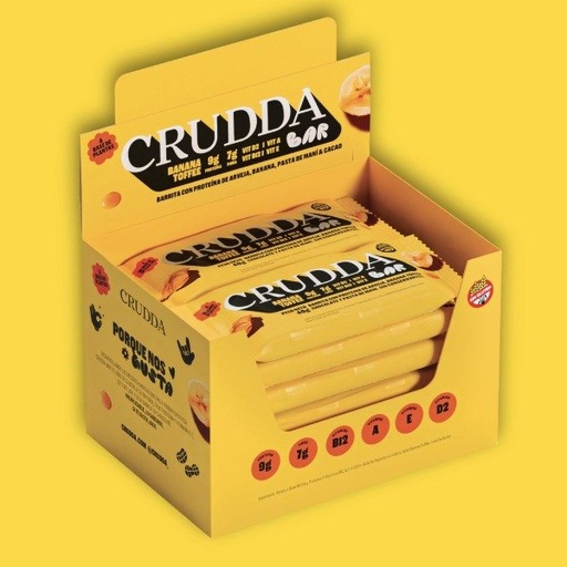 Barritas BANANA TOFFE plant based x 40 gr x 10 Uni CRUDDA