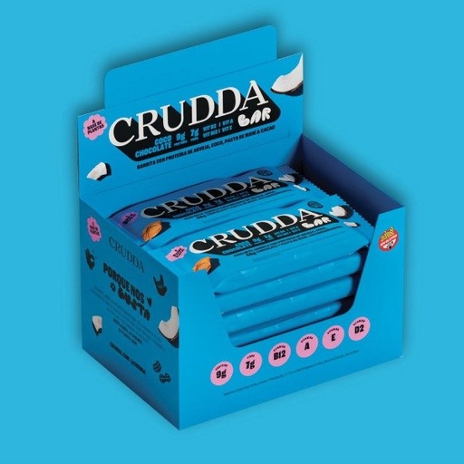Barritas COCO y CHOCOLATE plant based x 40 gr x 10 Uni  CRUDDA