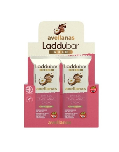 [LADDU21735993] CAJA Barritas Raw Veganas GOLD Avellanas Sin TACC x 30g x 12u LADDUBAR