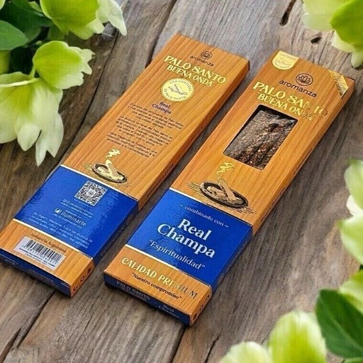 [AROMA21163860] Sahumerios PALO SANTO Buena Onda PALO SANTO/REAL CHAMPA x 8 uni AROMANZA