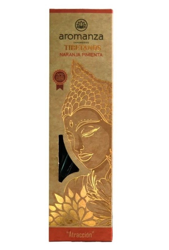 [AROMA21114563] Sahumerios TIBETANOS NARANJA PIMIENTA x 8 uni AROMANZA
