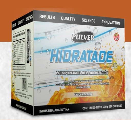 [PULVE20258007] HIDRATADE sabor naranja SIN TACC x 600g x 20 sobres  PULVER