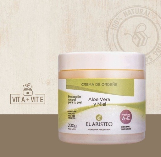 [ELARI16972520] CREMA de ordeñe ALOE VERA y MIEL x 200g EL ARISTEO