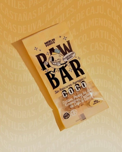 [MERLI14644676] RAW BAR de COCO SIN TACC 35 g x 14 UNI - MERLIN FOODS