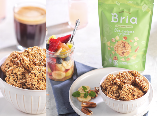 [BRIA7242990] COOKIES Snack con NUEZ PECAN Y BANANA x 100gr VEGANO Avena y Quinoa BRIA