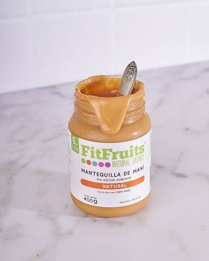 [FITFR4392476] Mantequilla de Maní NATURAL  sin azúcar solo mani x 380g SIN TACC FITFRUITS