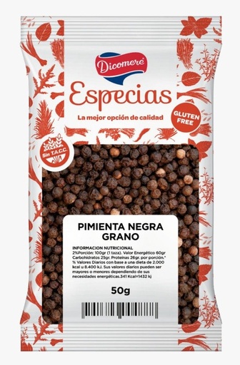 [DICOM2504277] PIMIENTA NEGRA en grano Sin TACC Sobres x 30gr  DICOMERE