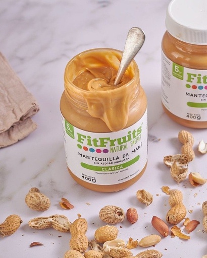 [FITFR2052] Mantequilla de Maní CLASICA sin azúcar y vainilla x 380g SIN TACC FITFRUITS