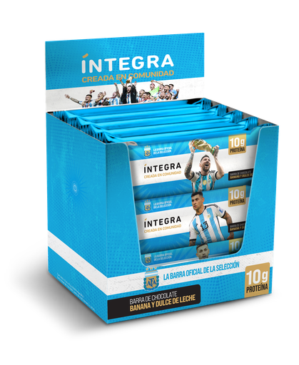15 % off (vto 18/10) - Barra de chocolate banana y dulce de leche AFA-Oficial Selección Argentina x 12u INTEGRA