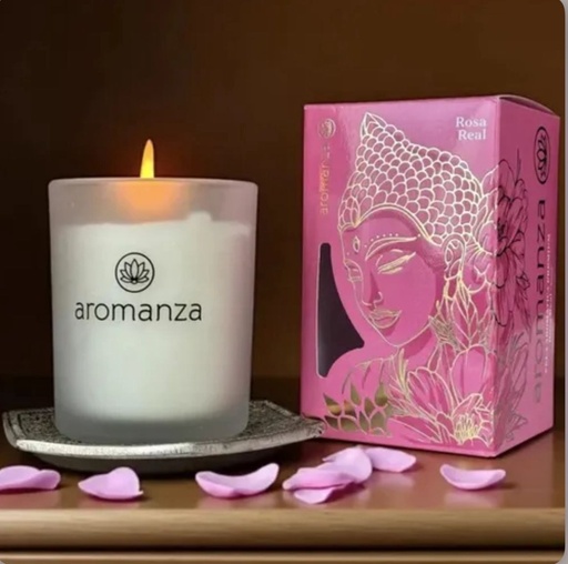 Vela Aromatica Premium Rosa Real