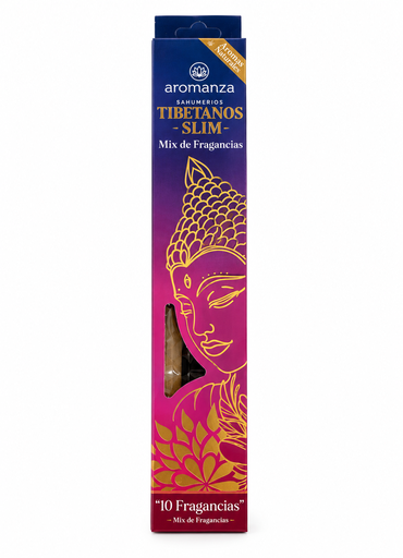 Sahumerios TIBETANOS SLIM Mix de Fragancias x 10 uni AROMANZA