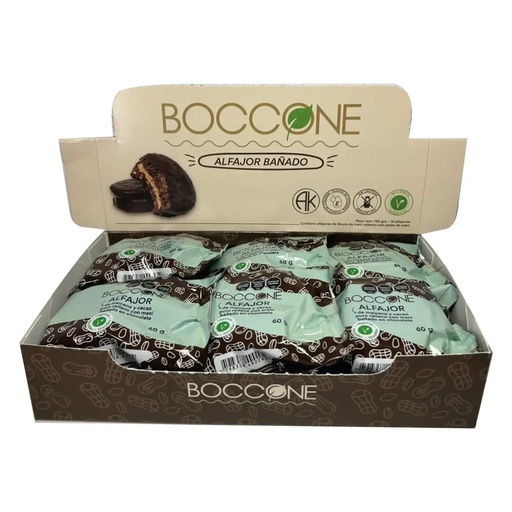 ALFAJORES de maicena SURTIDOS BAÑADOS en CHOCOLATE x 12 uni BOCCONE